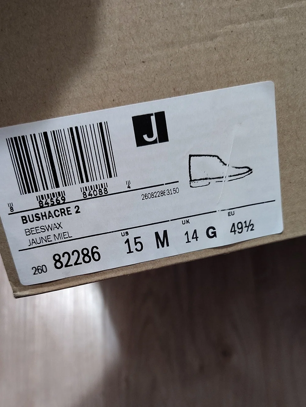 New In Box! CLARKS MEN'S BUSHACRE 2 BEESWAX LEATHER - Size 15